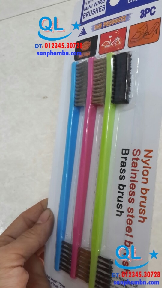 Bộ 3 cái Chổi đánh rỉ (bàn chải đồng)